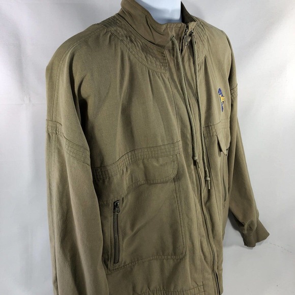 World Bird Sanctuary Jacket Full Zip Mock Neck Kahki Long Sleeve Approx Size M/L - Picture 5 of 16